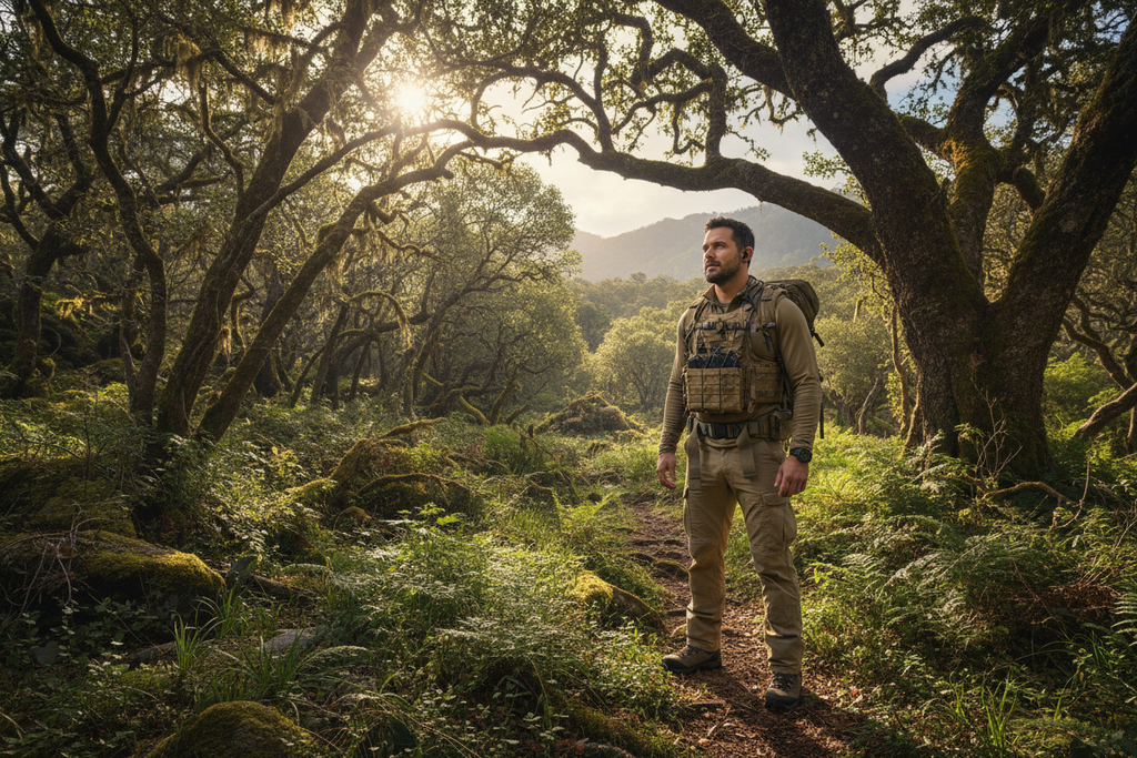 image d'un homme dans la nature avec le gilet